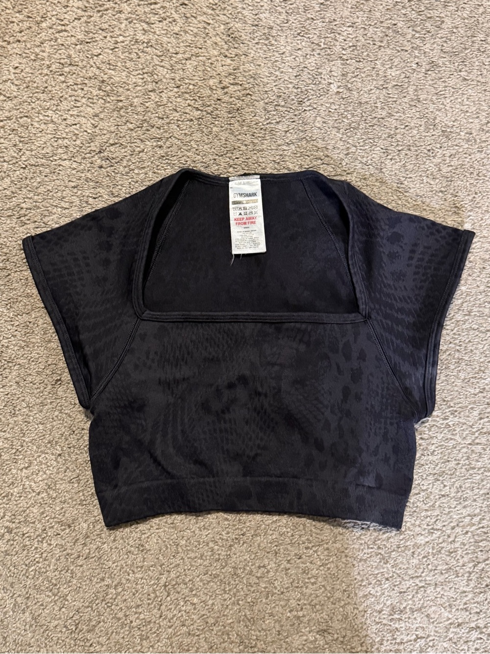 Gymshark Animal Print Black Crop Top
